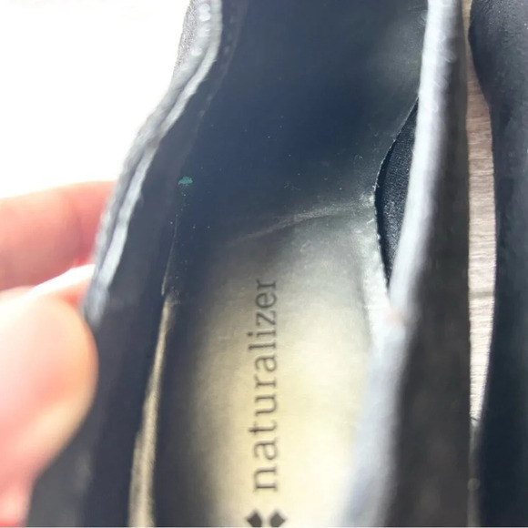 Naturalizer Timber Black Faux Suede Heeled Bootie Boots - Picture 7 of 14